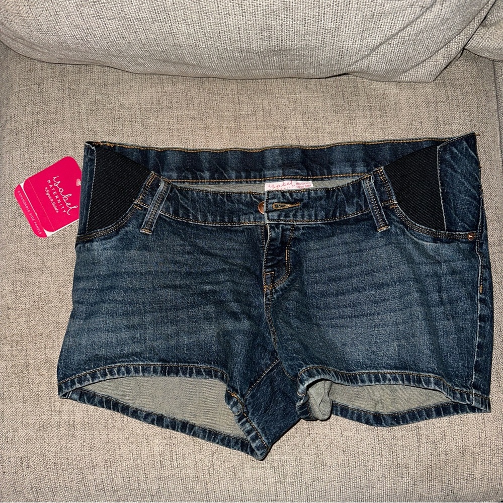 Isabel Maternity by Ingrid & Isabel Dark Blue Denim Jean Shorts